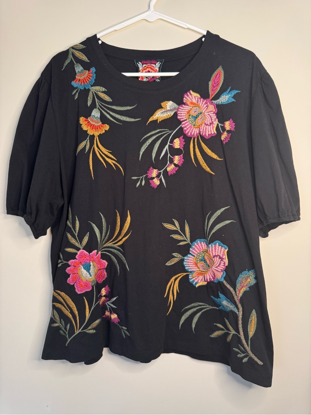 JOHNNY WAS Sidonia Embroidered Tee XXL
